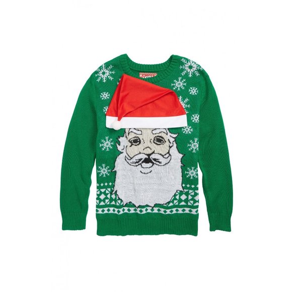 Jem Holiday Sweater Other - Jem Boys Santa Holiday Sweater with Removable Hat,